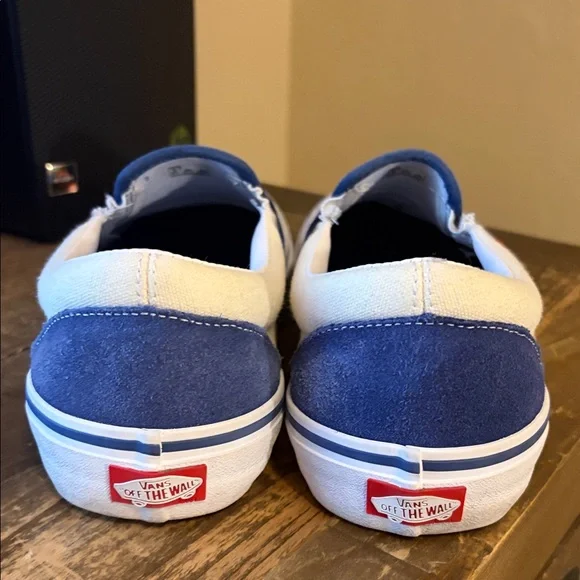 Vans Pro Blue and White Slip-Ons Skate Shoes 9.5 - Picture 4 of 6